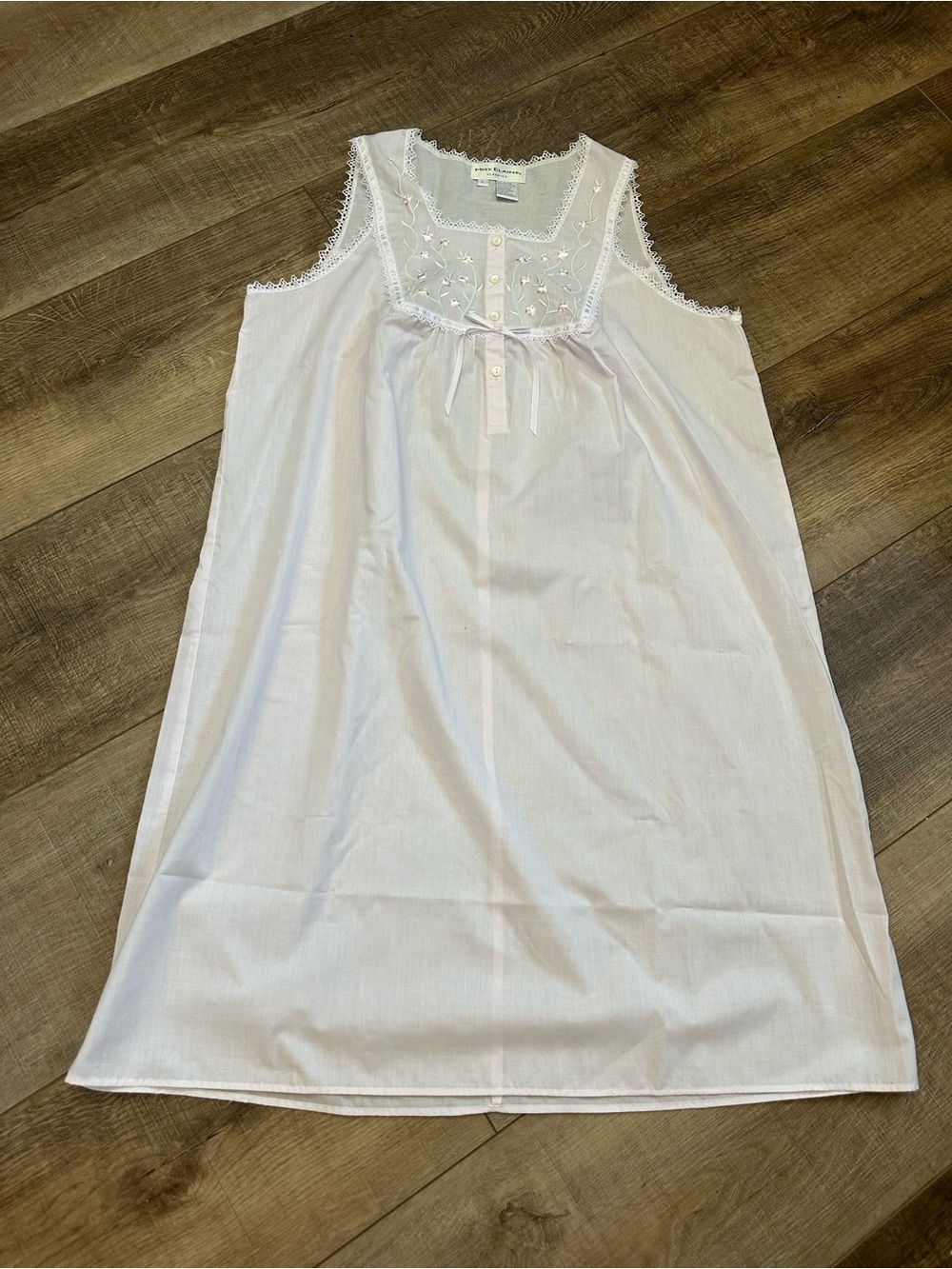 Miss Elaine large Pink Embroidered Cotton Nightgown - Women's Intimates